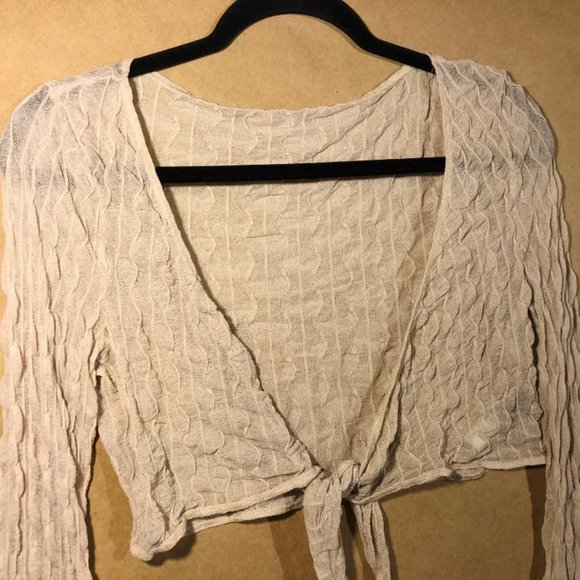 Sheer Cream Colored Pullover Top - Picture 2 of 4